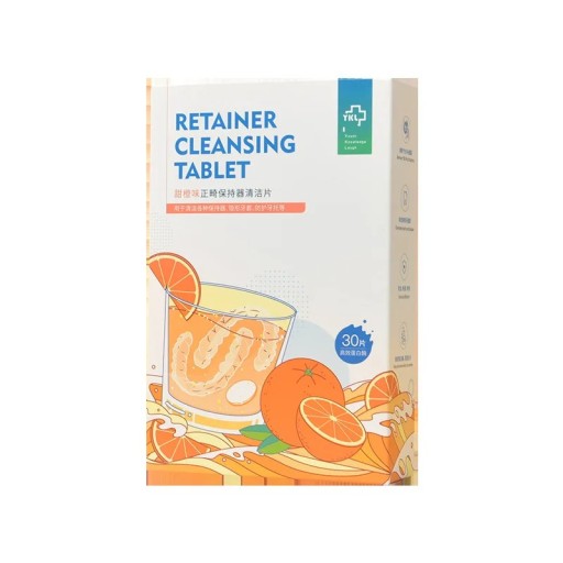 Dentures Cleaning Tablets 30 pcs Orange Scent Removes Unpleasant Odour