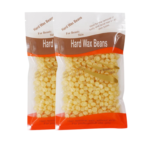 Depilationswachs 200 g 2×100 g Honigperlen Harte Wachsperlen für sanfte Haarentfernung an Beinen, Armen, Achseln und im Bikinibereich