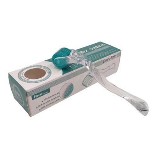 Derma roller Mikrotű henger Titán tűk 1,0 mm Bőrregeneráció Ránctalanítás Hegek Kitágult pórusok Bőrápolás Műanyag nyél