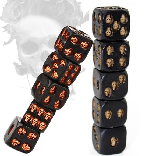 Dés à jouer avec des crânes 5 pcs