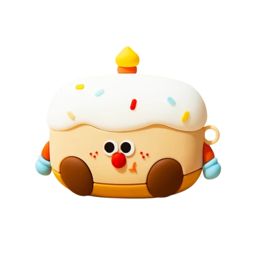 Design di torta di compleanno per AirPods Pro 2 Custodia in silicone per auricolari Protezione da graffi e cadute