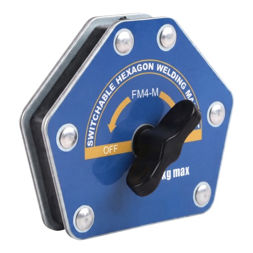 Detachable Welding Magnet FM4-M 6 Angles from 30 to 105 Degrees Load Capacity 50 kg Dimensions 12.3 x 10.3 x 3.9 cm Blue For the Workshop