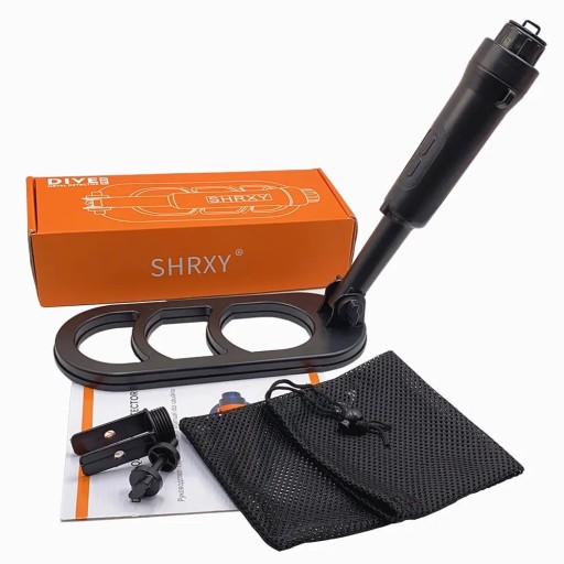 Detetor de metais subaquático dobrável Q20, indução pulsada, bobina de 10 × 4 polegadas, à prova d'água, som e vibração, 46,5 × 10,3 cm, para praia e mergulho