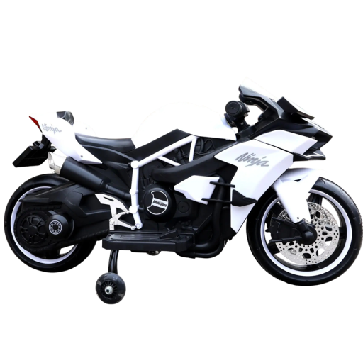 Dětská elektrická motorka o délce 1,1 m s pomocnými kolečky baterií 4,5 Ah a provozem 2 až 3 hodiny 110 x 43 x 62 cm pro děti od 3 do 9 let