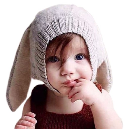 Dětská zimní čepice s králičími oušky