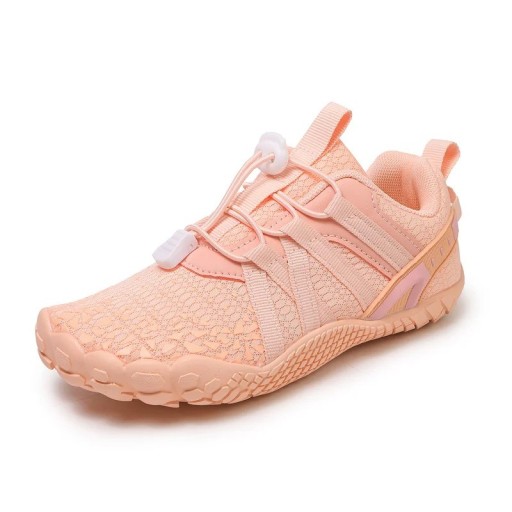 Dětské barefoot boty s elastickým šněrováním Unisex bosá obuv Prodyšná síťovina Profilovaná pryžová podrážka Na sport a volný čas