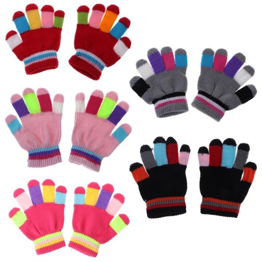 Detské farebné rukavice A126