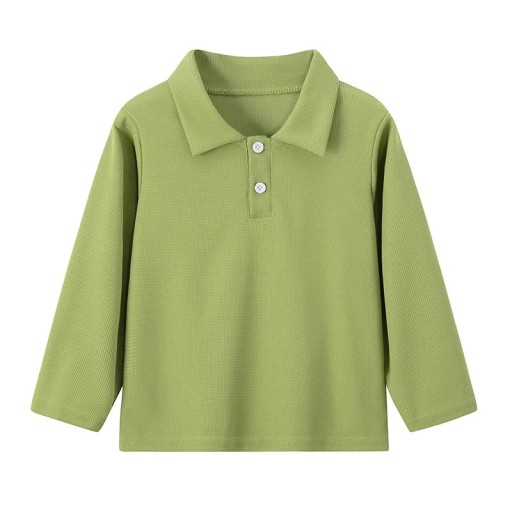 Dětské polo tričko s límečkem a knoflíčky Polyesterové tričko s dlouhým rukávem Jednobarevné sportovní tričko pro chlapce i dívky Dětské polo tričko s límečkem a knoflíčky Polyesterové tričko s dlouhým rukávem Jednobarevné sportovní tričko pro chlapce i dívky