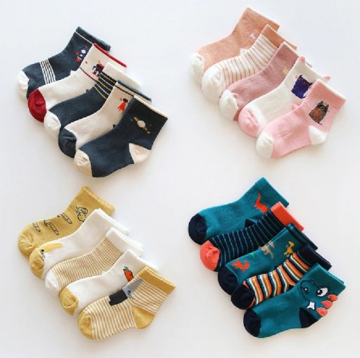 Detské ponožky s obrázkami - 5 párov