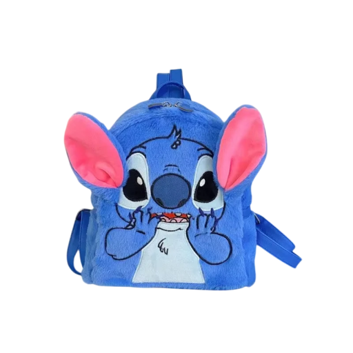 Detský batoh 20 x 24 x 12 cm Modrý batôžtek s motívom Stitche Pohodlný batoh pre deti Nastaviteľné popruhy Zip Hravý dizajn do škôlky