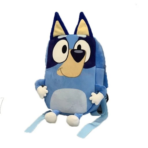 Detský batoh v tvare modrého psa Bluey 29 x 31 x 8 cm Batôžtek pre deti s ušami Pohodlné popruhy Zapínanie na zips Darček pre fanúšikov seriálu