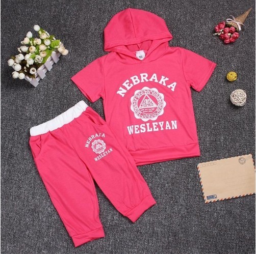 Detský letný set - tričko a nohavice - Ružový