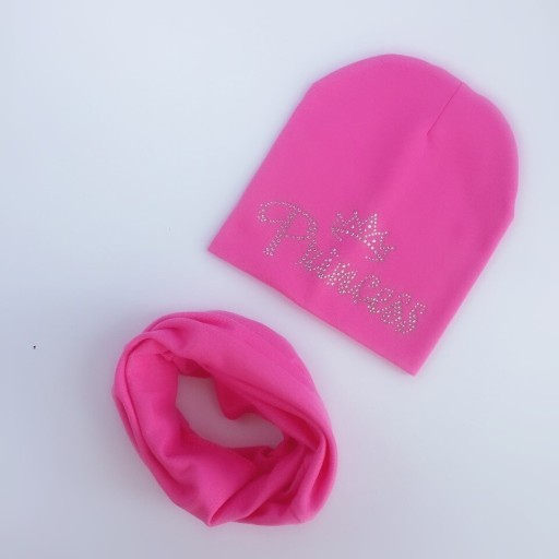 Dětský set čepice a nákrčník Princess