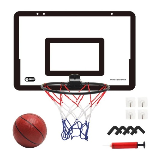 Detský sklápací nástenný basketbalový kôš 40x26x24,5 cm Tichý plastový stojan na kôš pre vnútorné aj vonkajšie aktivity hra