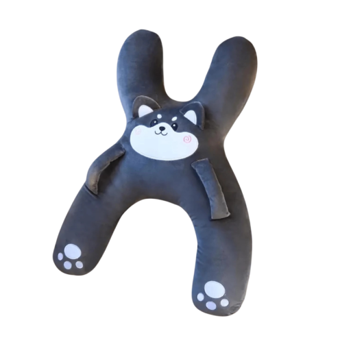 Dětský spací polštář do auta zvířecí tvar cca 56 × 42 cm prodyšná odnímatelná opěrka hlavy modrá pro cestování