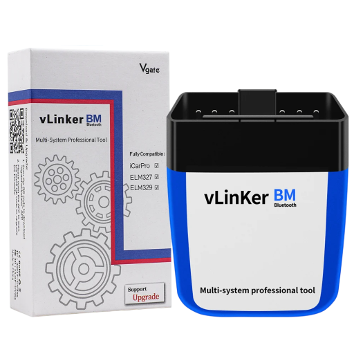 Diagnostisk adapter OBD2 med Bluetooth 3.0 til Android med læsning og sletning af fejlkoder DTC 16PIN blå-sort til BMW og andre 12 V biler