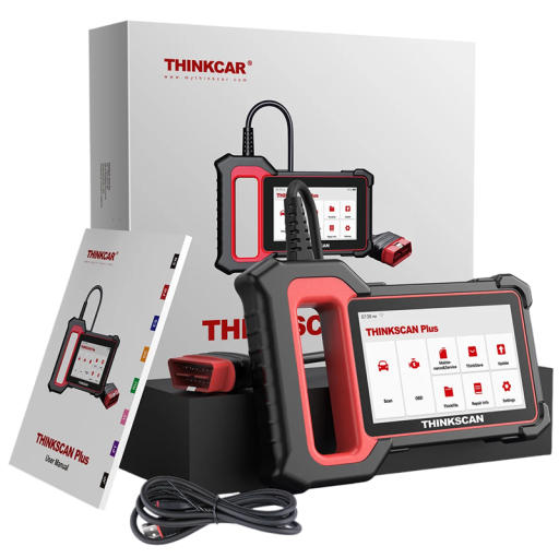 Diagnostisk kodelæser ThinkScan Plus S7 bildiagnostik 7 systemer livslang gratis 5 OBD2 nulstillinger 94 mærker 5" skærm sort med rød