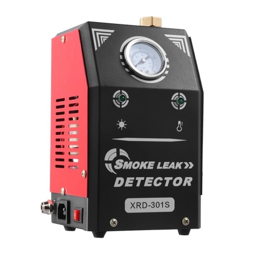Diagnostisk rökgenerator XRD-301S läckagedetektor för bil med manometer och kompressor 12 V svart-röd för att hitta motorläckor