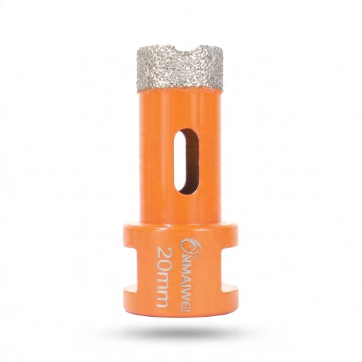 Diamantboorkroon 20 mm met M14 schroefdraad voor haakse slijper Vakuumgelaste diamant Oranje Droog boren in tegels en marmer