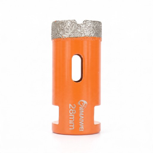 Diamantboorkroon 28 mm met M14 schroefdraad voor haakse slijper Vakuumgelaste diamant Oranje Droog boren in tegels en marmer