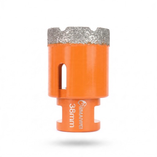 Diamantboorkroon 38 mm met M14 draad voor haakse slijper Vakuumgelaste diamant Oranje Droog boren in tegels en marmer