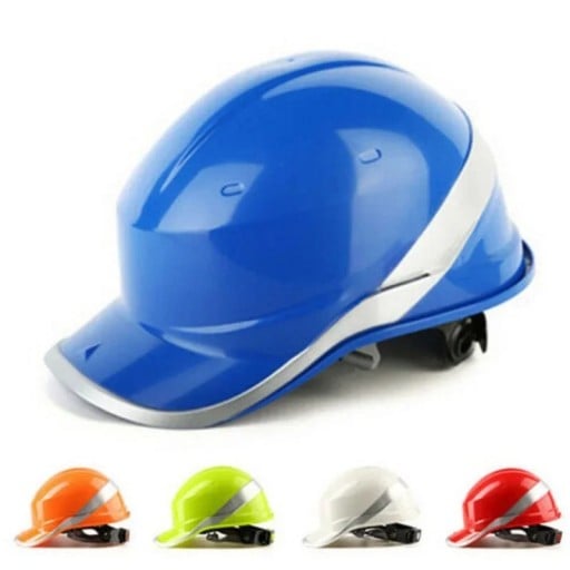 Diamond V beschermende werkhelm met reflecterende banden baseballvorm verstelbare omtrek 53-63 cm materiaal ABS textielen harnas voor de bouw