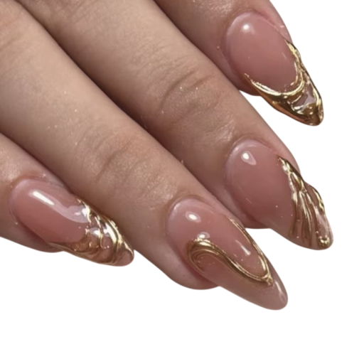 Dicas Premium para Manicure em Casa 24 pcs Unhas Artificiais de Acrílico Formato Almendrado Tamanho Médio Autocolantes