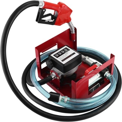 Dieselbrandstofpomp 220V 155W 35 × 30 × 23 cm metalen constructie rood zwart voor het overpompen van dieselvloeistoffen