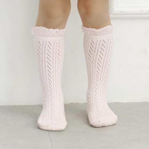 Dievčenské pletené ponožky s volánikmi
