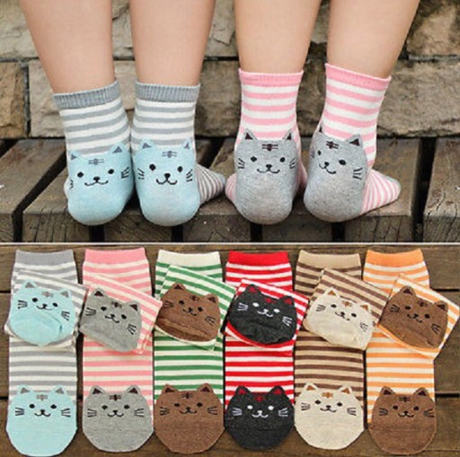 Dievčenské ponožky s mačičkami