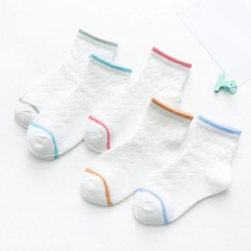 Dievčenské ponožky s prúžkami - 5 párov