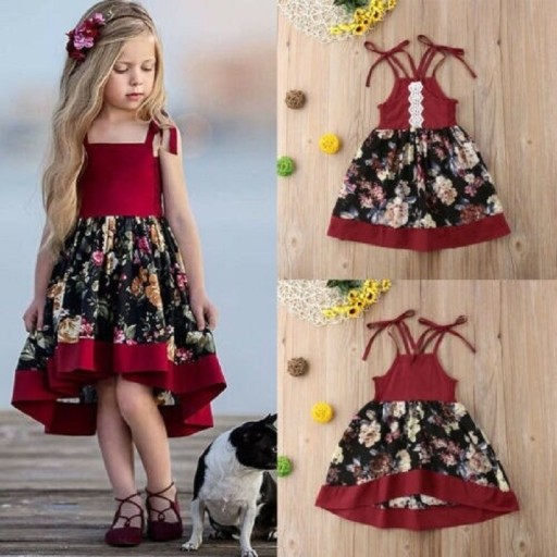 Dievčenské šaty s kvetinami N360