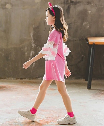Dievčenské šaty s potlačou N101
