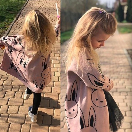 Dievčenské sveter s králikmi L599