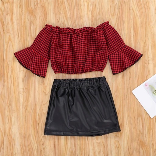 Dievčenské tričko a kožená sukňa L1448