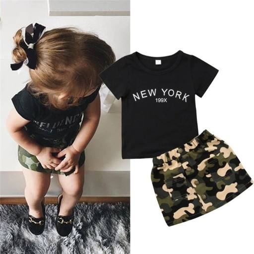 Dievčenské tričko a sukňa L1495