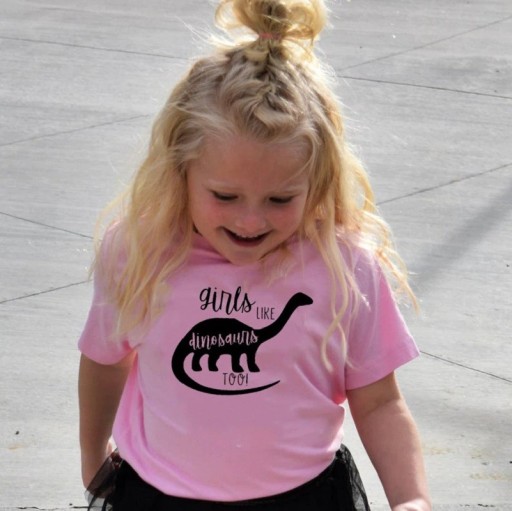 Dievčenské tričko s dinosaurom