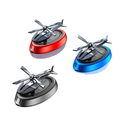 Difuzor rotativ de aromă solar pentru mașină 110×60×50 mm Elicopter Parfum din lemn Odorizant solar Aromaterapie aliaj metalic ABS Decor
