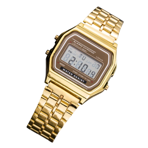 Digitaal sporthorloge voor heren met LED-display, roestvrijstalen metalen armband, waterdichte polsband 22 cm