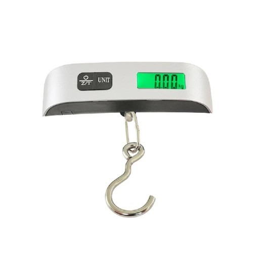 Digitaalinen riippuva matkatavaravaaka 50 kg:n tarkka kannettava vaaka LCD-näytöllä, matka-elektroninen vaaka matkalaukun koukulla