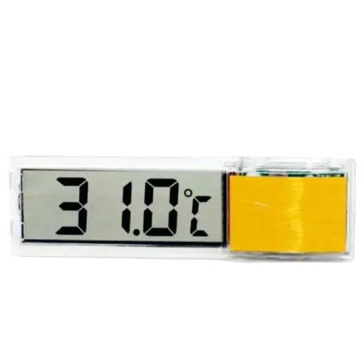 Digital Aquarium Thermometer 7 x 1.5 cm LCD Display Electronic Sensor with Accuracy 0.1 °C Adhesive Temperature Measurement Outer Glass