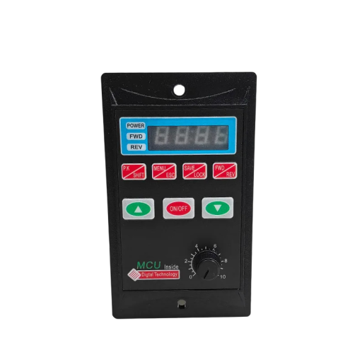 Digital frekvensomformer inverter med RS485, 750 W, udgang 0,4 kW, 220 V, 6x10,2x13,2 cm, sort, til små trefasede motorer