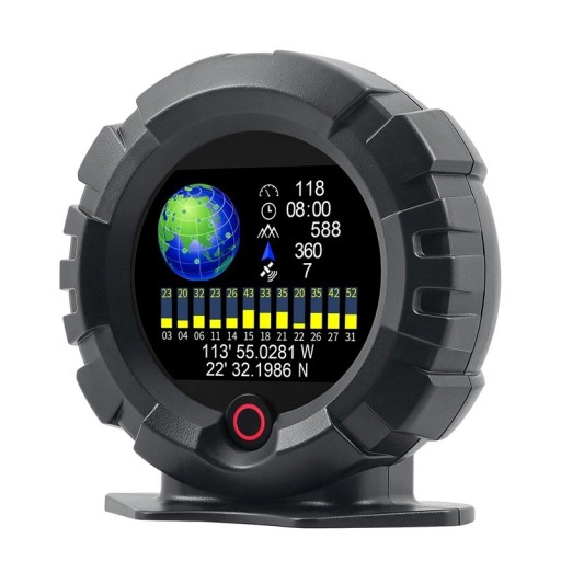 Digital GPS inklinometer X95 head-up display med hældningsmåler og hastighedsmåling, 81 x 85 x 60 mm, sort til offroad og SUV-biler