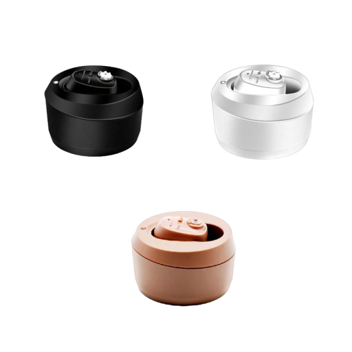 Digital Hearing Aid Portable Sound Amplifier Wireless Hearing Aid with Case and Replacement Earplugs Compact Bidirectional for People with Hearing Impairments