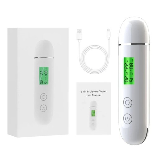 Digital huddetektor 125 x 32 mm Bärbar fukt- och talgtestare med LCD-skärm Fluorescerande substansdetektering Ansiktsvård