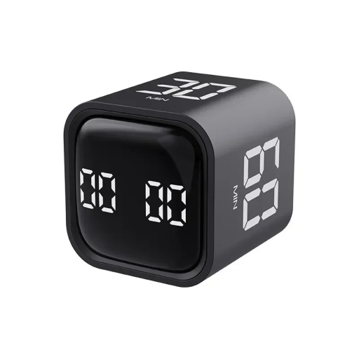 Digital Kitchen Timer Cube with Pre-set Times Rechargeable Timer 500 mAh Mini Timer for Cooking Study Countdown Reminder