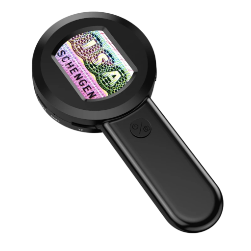 Digital Magnifier 2" with UV Light 100x Magnification USB-C 500 mAh for Windows/Mac Photography Video Recording Inspection Magnifier