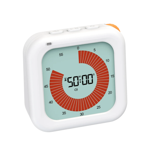 Digital nedtællingsur, minutur, 60 minutter med LCD-display, lydløs timer med blinkende lys til hjemmeskole, kontor, køkken