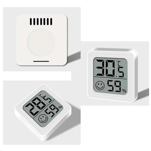 Digitale kamerthermometer met hygrometer LCD-scherm 44 x 44 mm Nauwkeurige temperatuur- en vochtigheidsmeting Draagbare binnenmeter