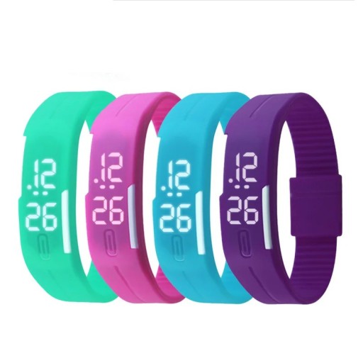 Digitale LED-Uhr für Kinder, bunte Silikonuhr mit Touchscreen, moderne Sportuhr für Kinder, Jungen und Mädchen